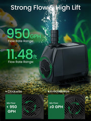 GROWNEER 950GPH con alto de levante de 9,8 pies para chorros potentes