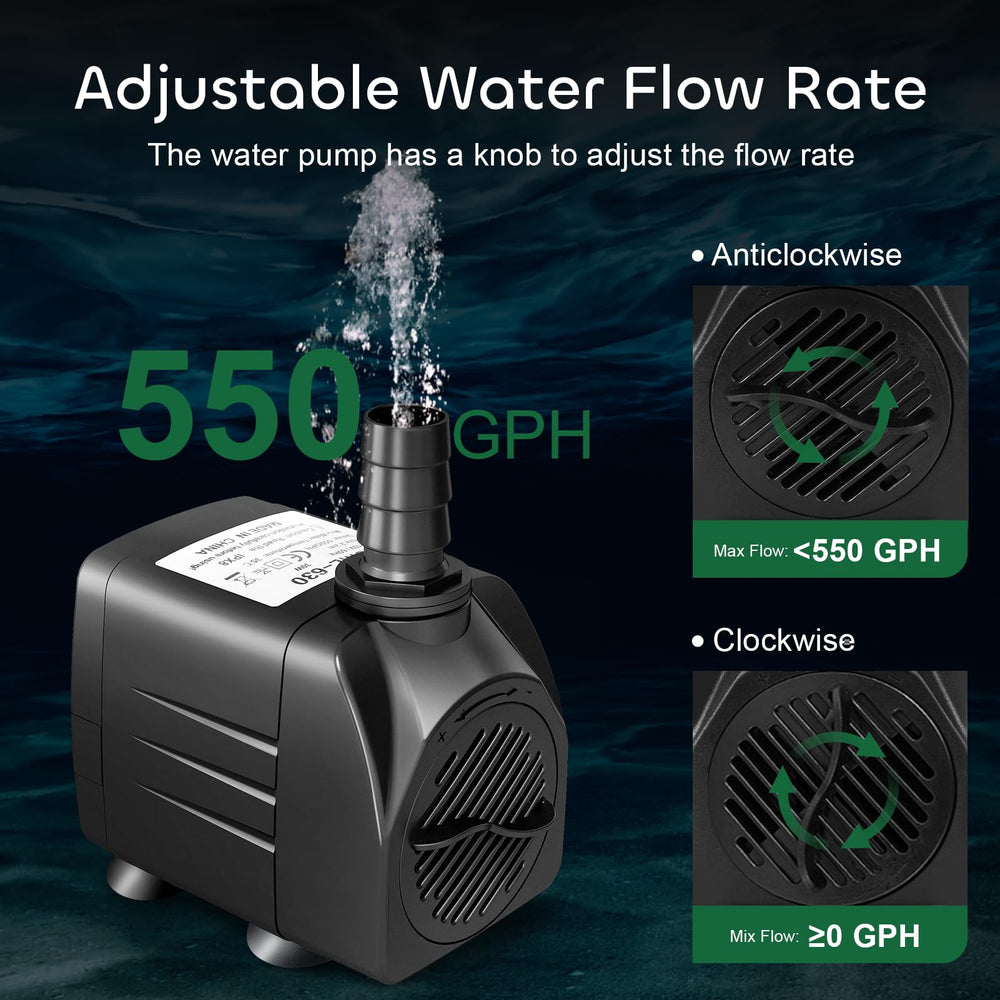 GROWNEER bomba sumergible con boquillas intercambiables para diferentes caudales