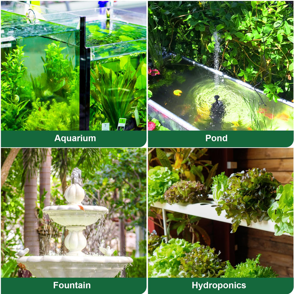 Uso versátil de Growneer en acuario, fuente o hidroponía