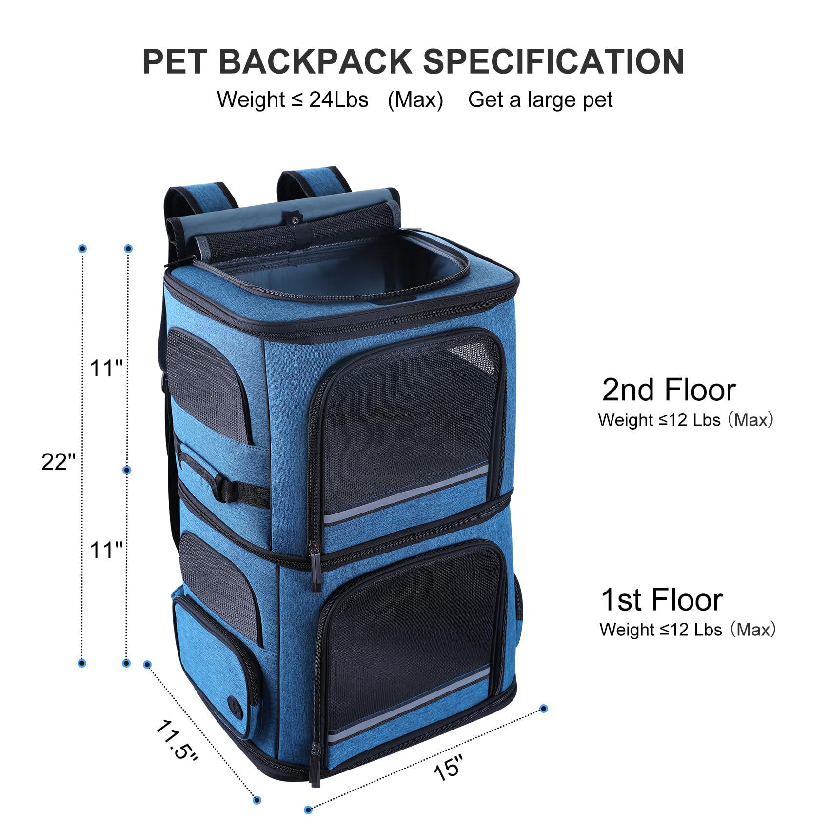 Groxkox compartimento para dos gatos, enfoque en compartimentos separados para comodidad y organización.