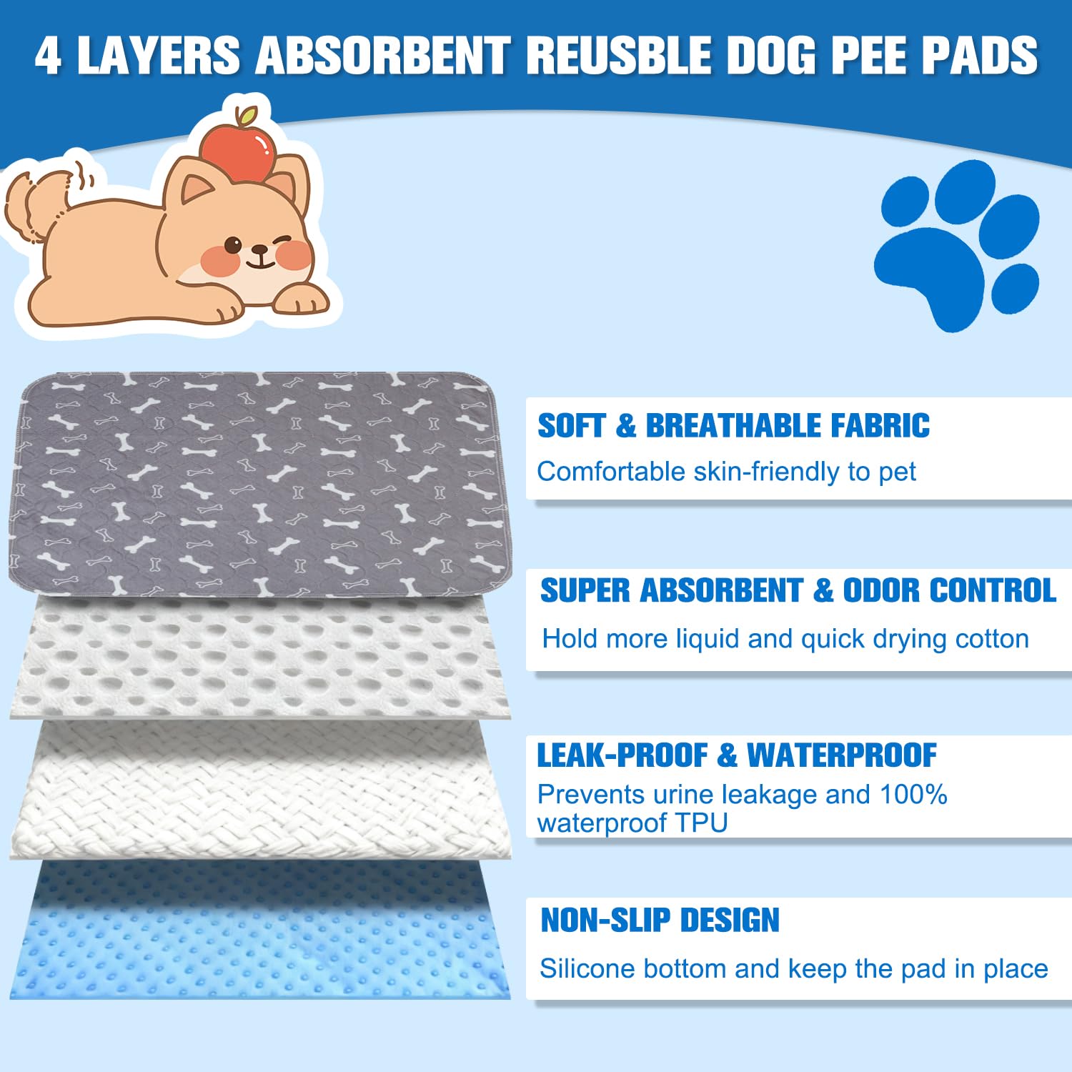 Gtrsiow almohadilla reutilizable para perros y gatos, ideal para viajes.