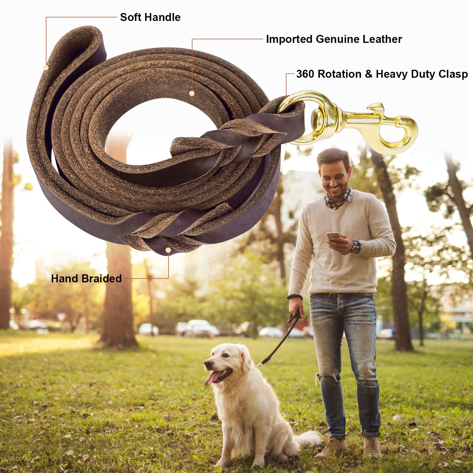 Guiding Star collar ajustable de cuero brinda ajuste cómodo para perros de todos tamaños.