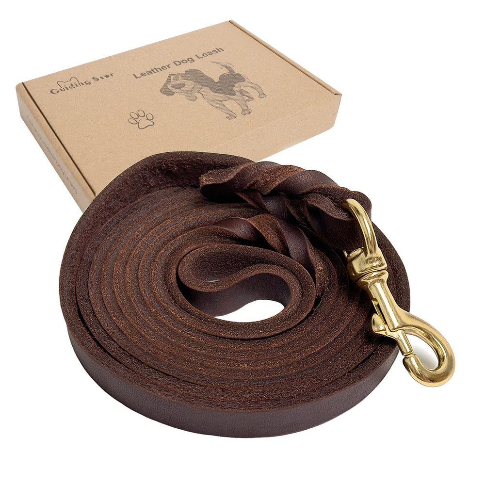 Guiding Star correa de cuero para perros 6 pies, suave y resistente para paseos diarios