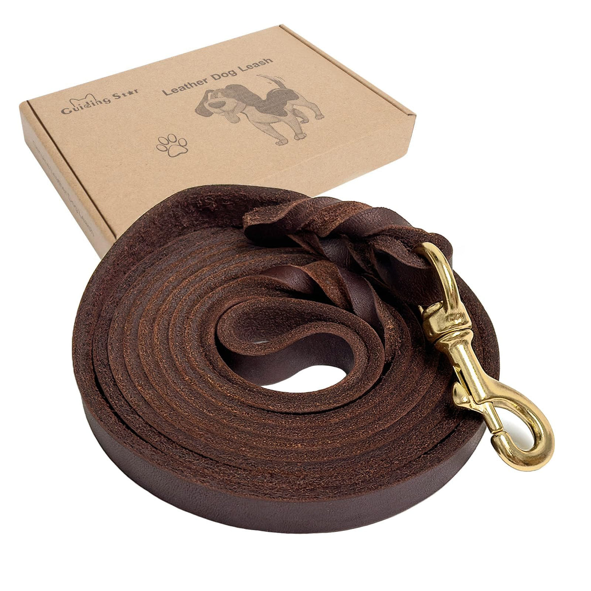 Guiding Star correa de cuero para perros 6 pies, suave y resistente para paseos diarios