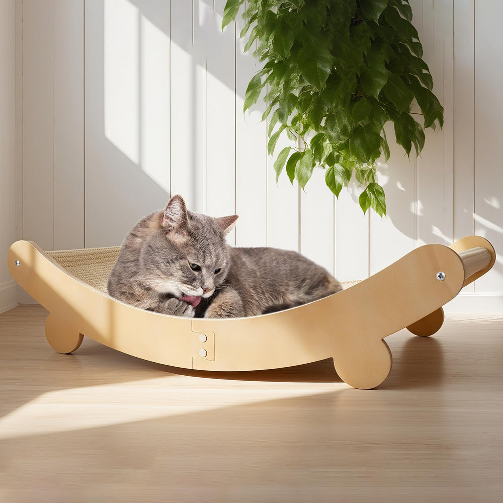 Guiqulai rascador-gatos-cama-sisal-madera, ideal para gatos grandes y confortables.