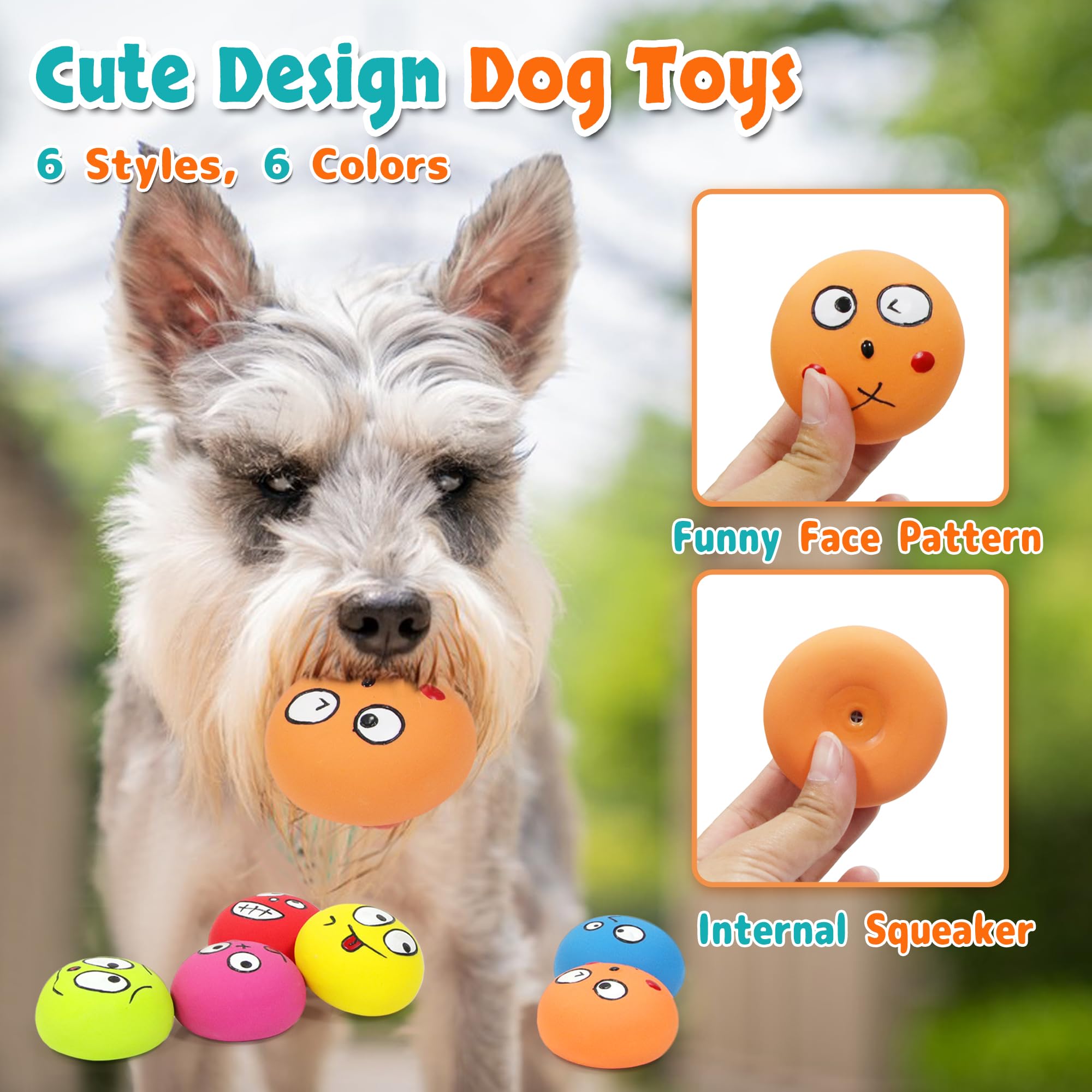 Guiwawa bola con chirrido, visual de mordida que genera sonido para activar al perro.