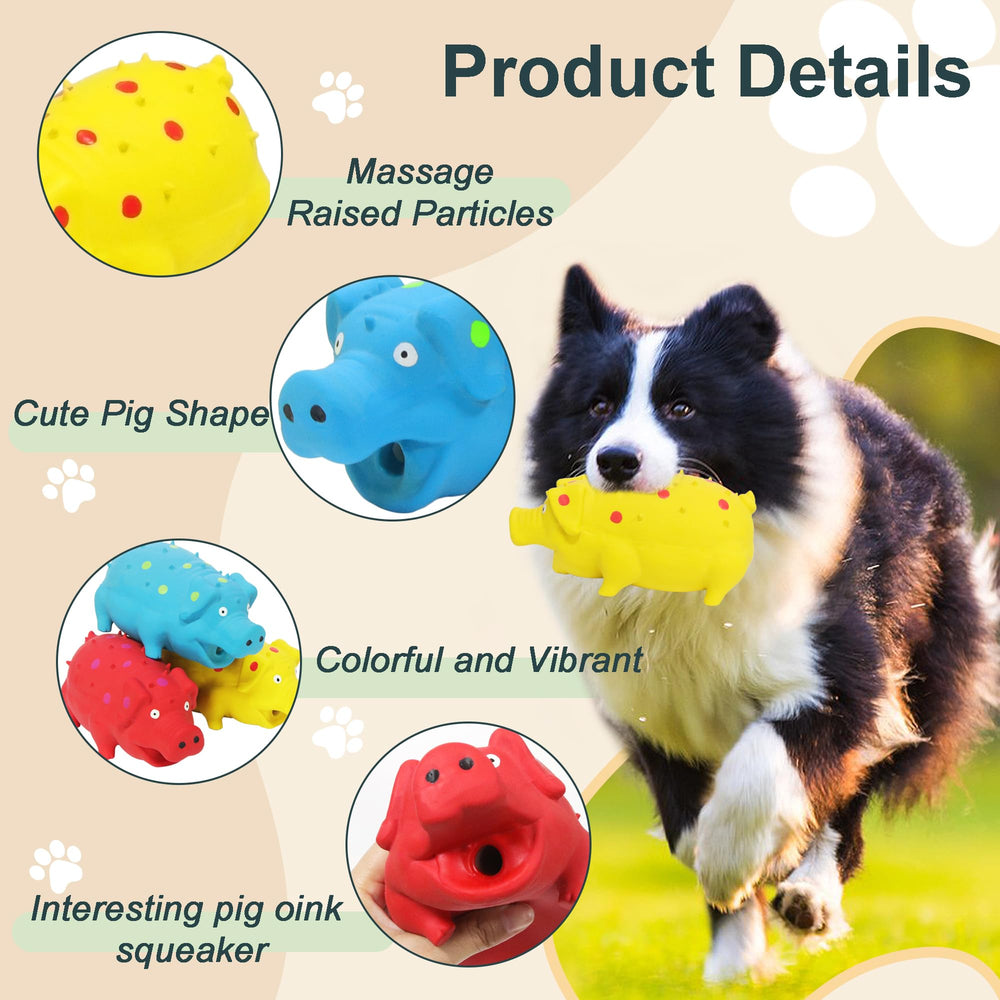 Guiwawa cerdito juguete de latex duradero para perros de tamaño medio a grande.