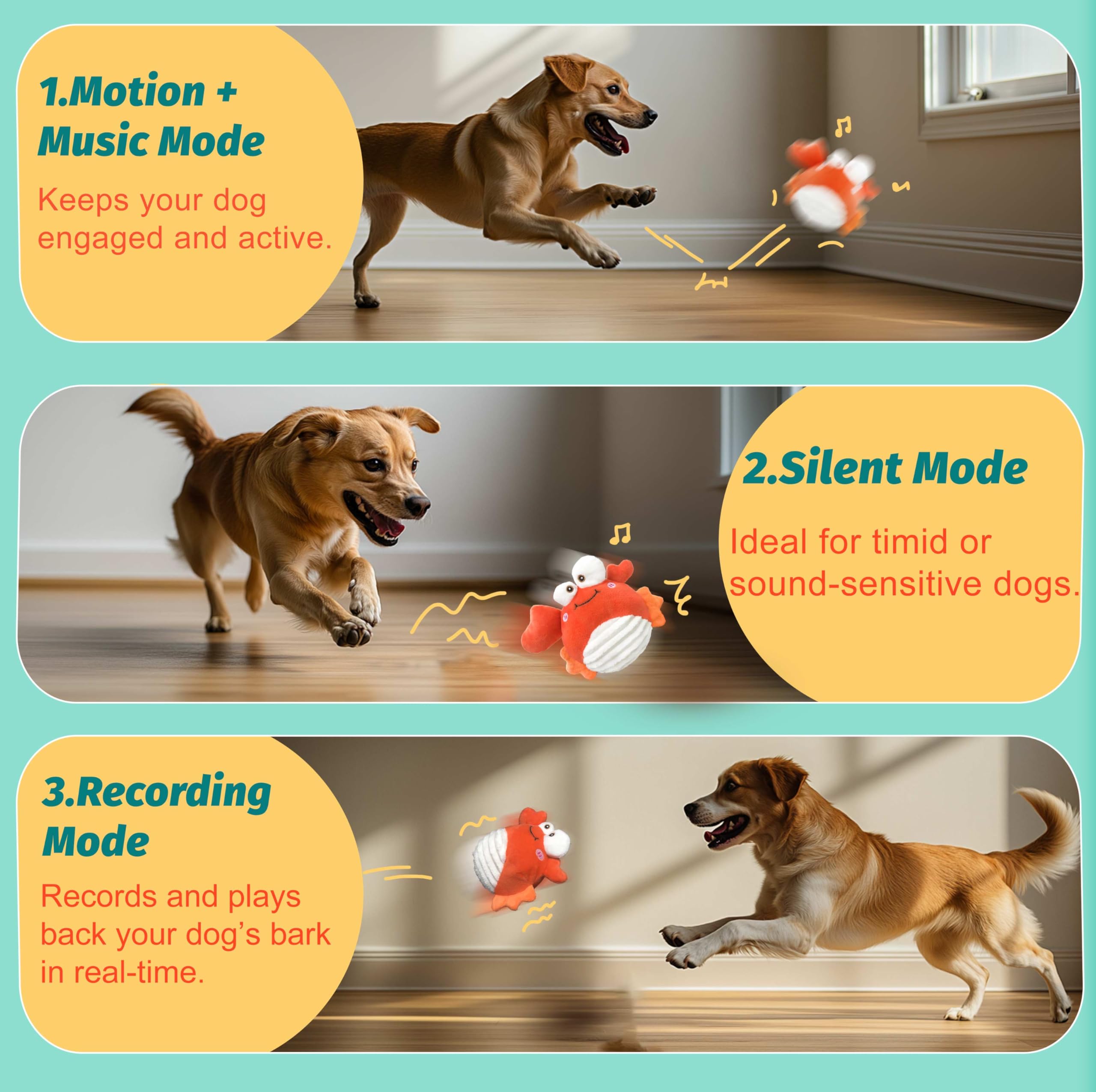 GUKCO Crab con modo música para activar juego y movimiento