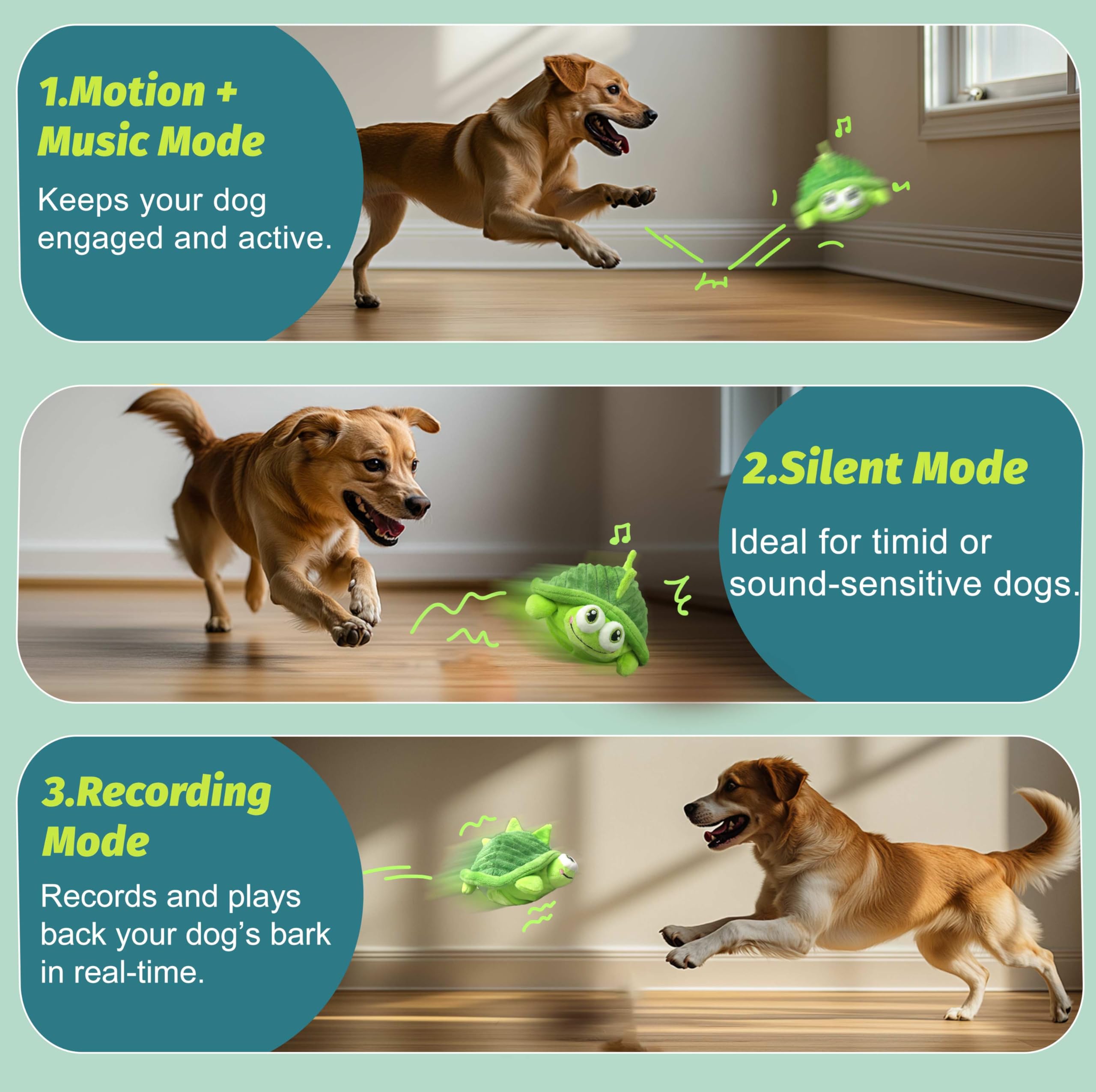 GUKCO Tortuga: juguete para perro con modo música para estimular la actividad.
