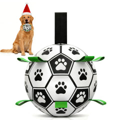 Guowanpp bola fútbol para perros con correas facilita recoger y jugar al aire libre