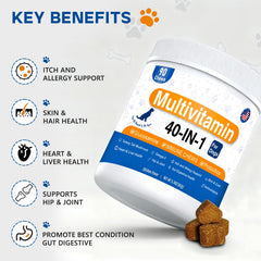 GuruAmi 40 en 1, Omega-3 de hígado de bacalao para piel y pelaje