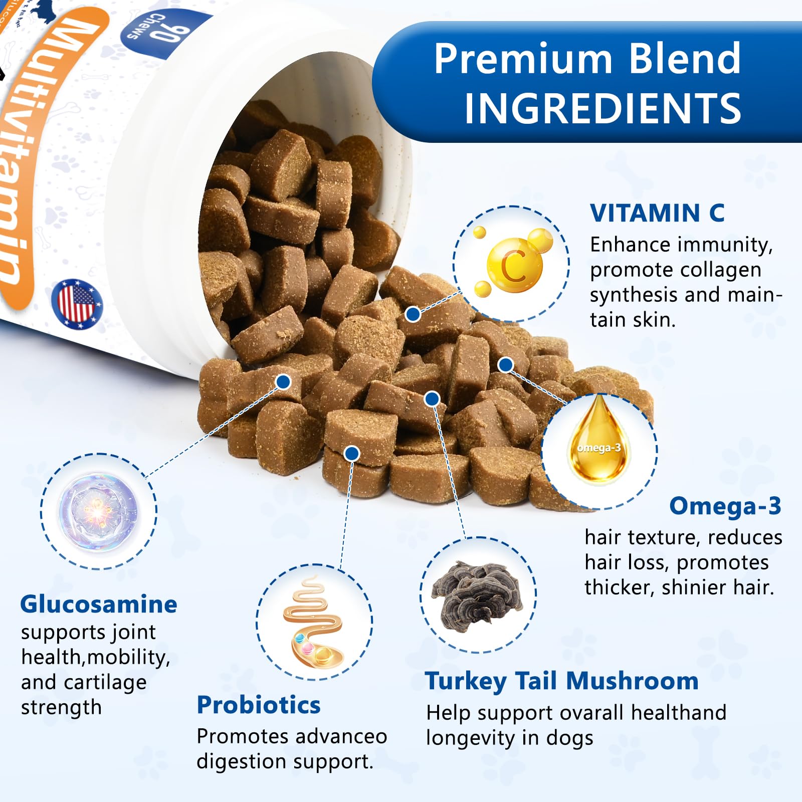 GuruAmi 40 en 1, probióticos 5 cepas para equilibrio digestivo e inmunidad
