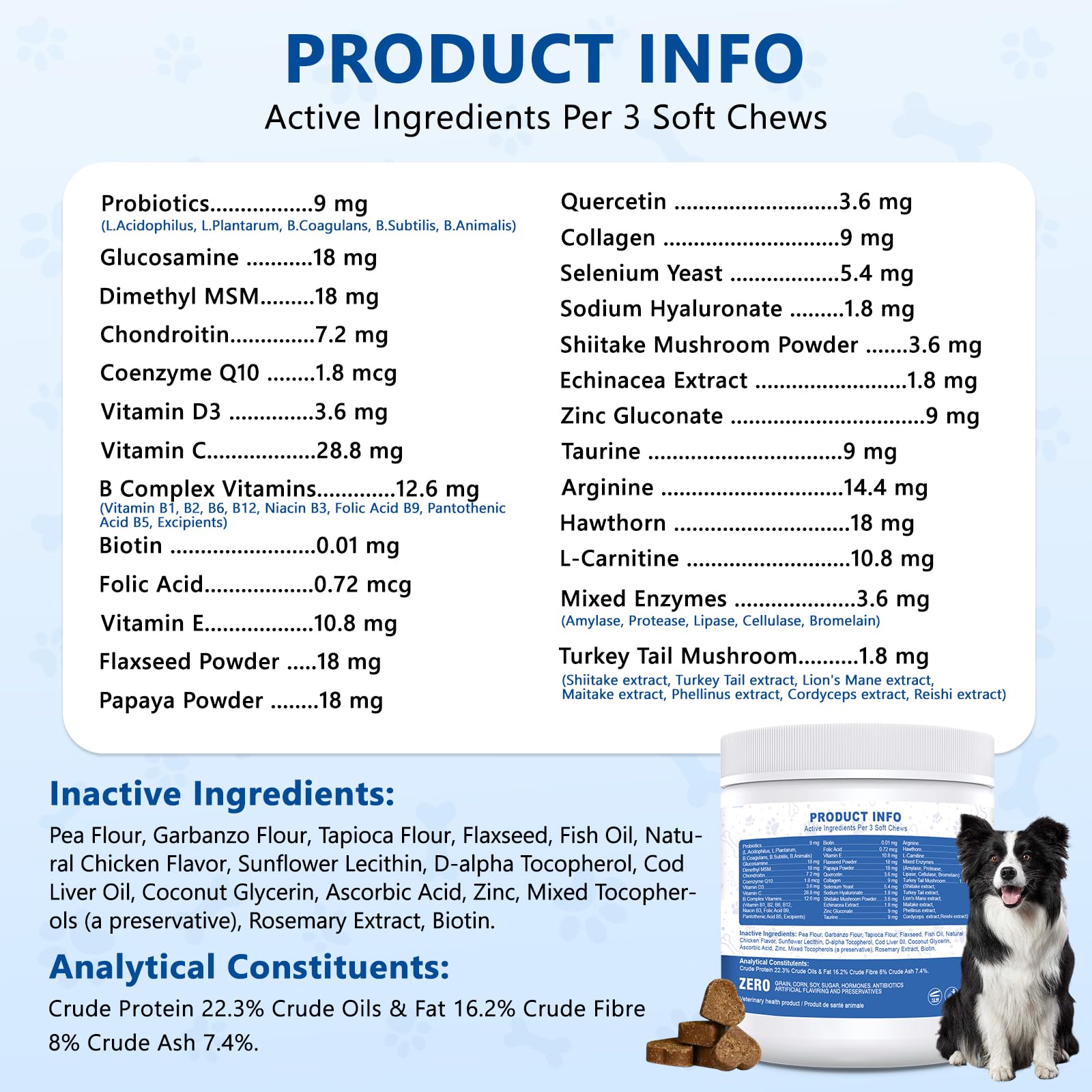 GuruAmi pelaje y piel saludables con suplemento multivitamínico para perros.
