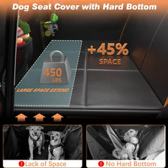 Gusil extensor asiento trasero para perros impermeable; protege asientos de pelo y saliva