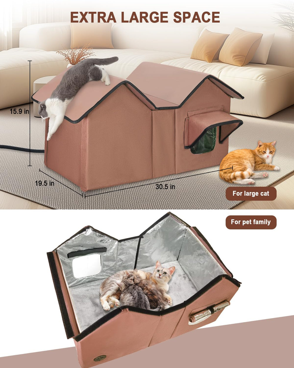 Guzrok caja-gato-resistente-lluvia protege contra tormentas y clima frío.