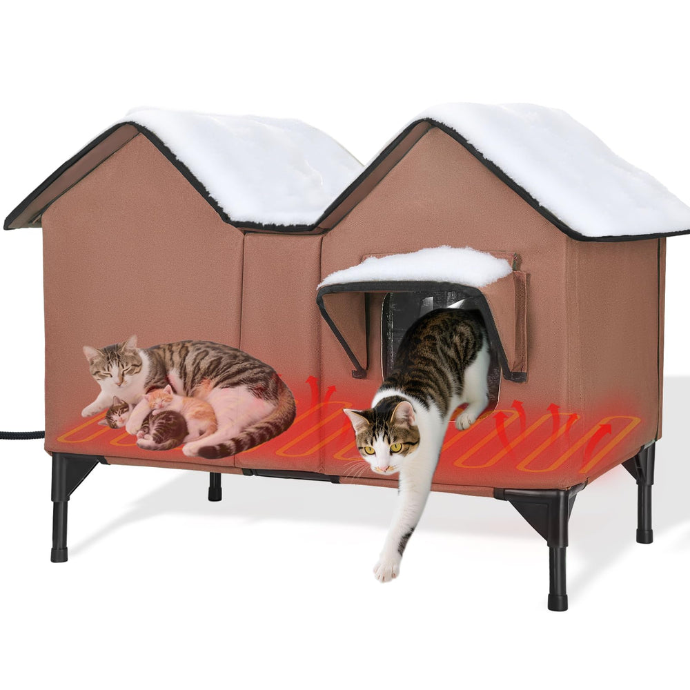 Guzrok casa-gato-exterior-invierno-caliente ofrece refugio cálido para mascotas al aire libre.