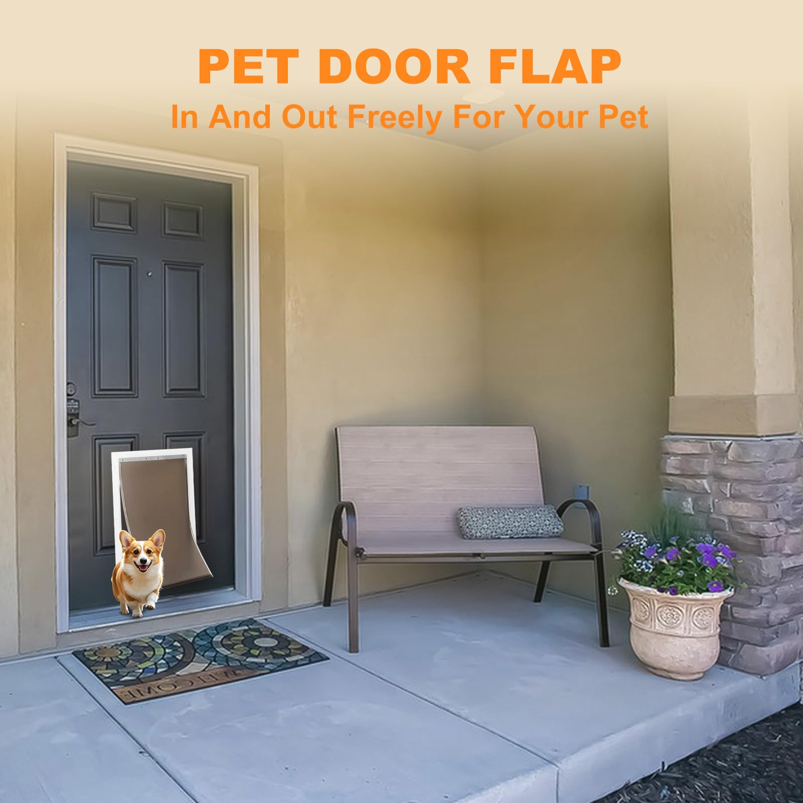 Gvwoye material TPU duradero para puerta de perro exterior