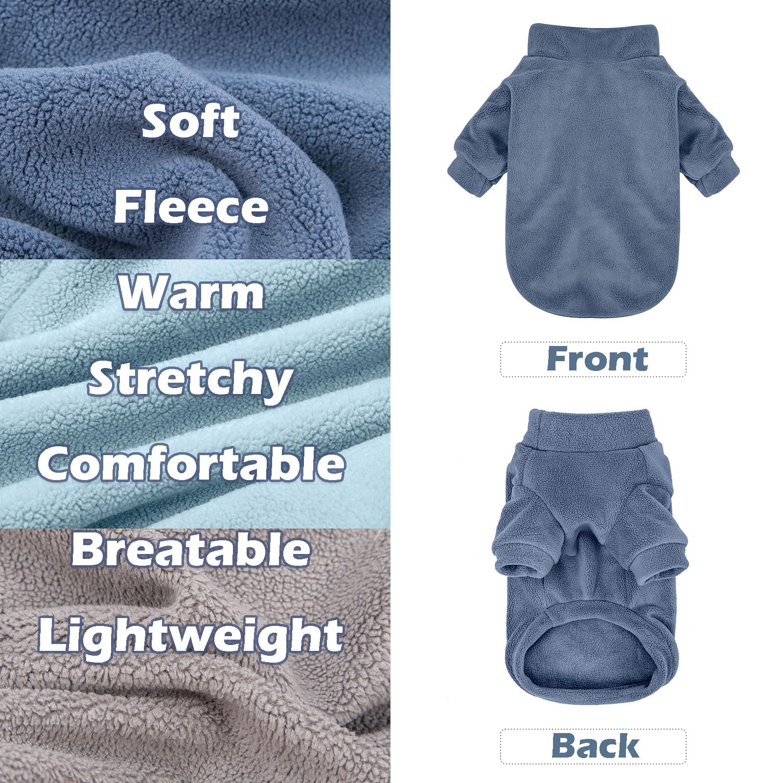 GYALAPERI sudadera azul marino para perro pequeño, abrigo versátil para exterior.