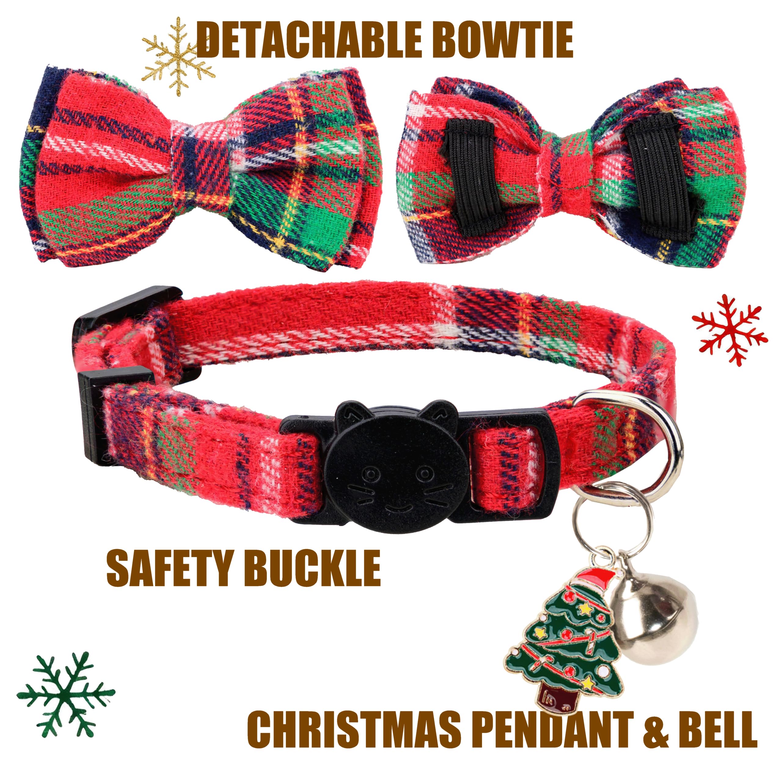 Collar plaid navideño de Gyapet para gatitos y cachorros.