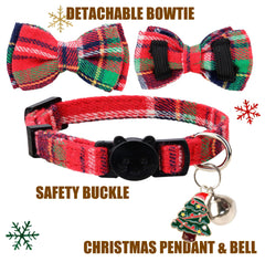Collar plaid navideño de Gyapet para gatitos y cachorros.