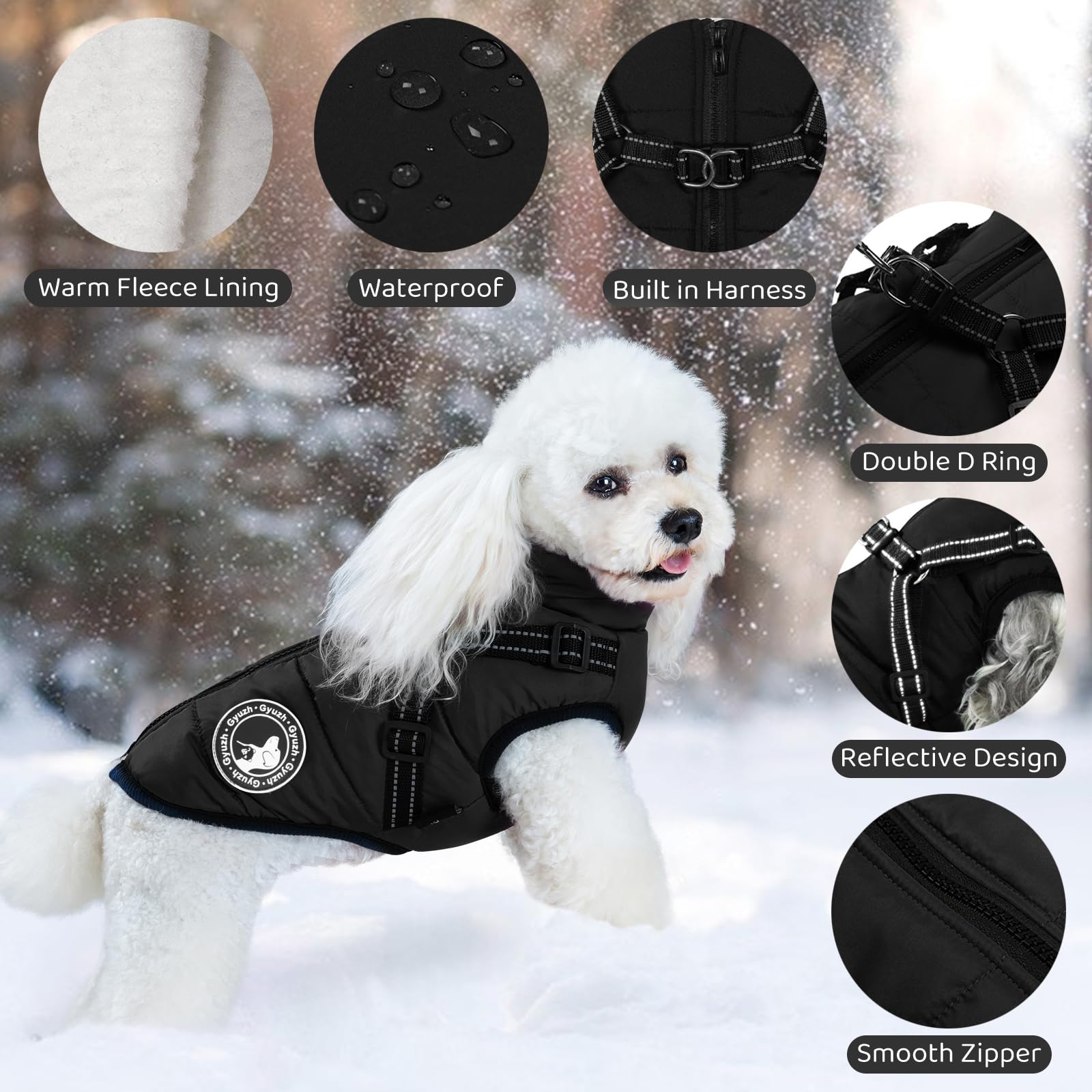 Gyuzh chaleco-perro forro-polar cálido ideal para días fríos.