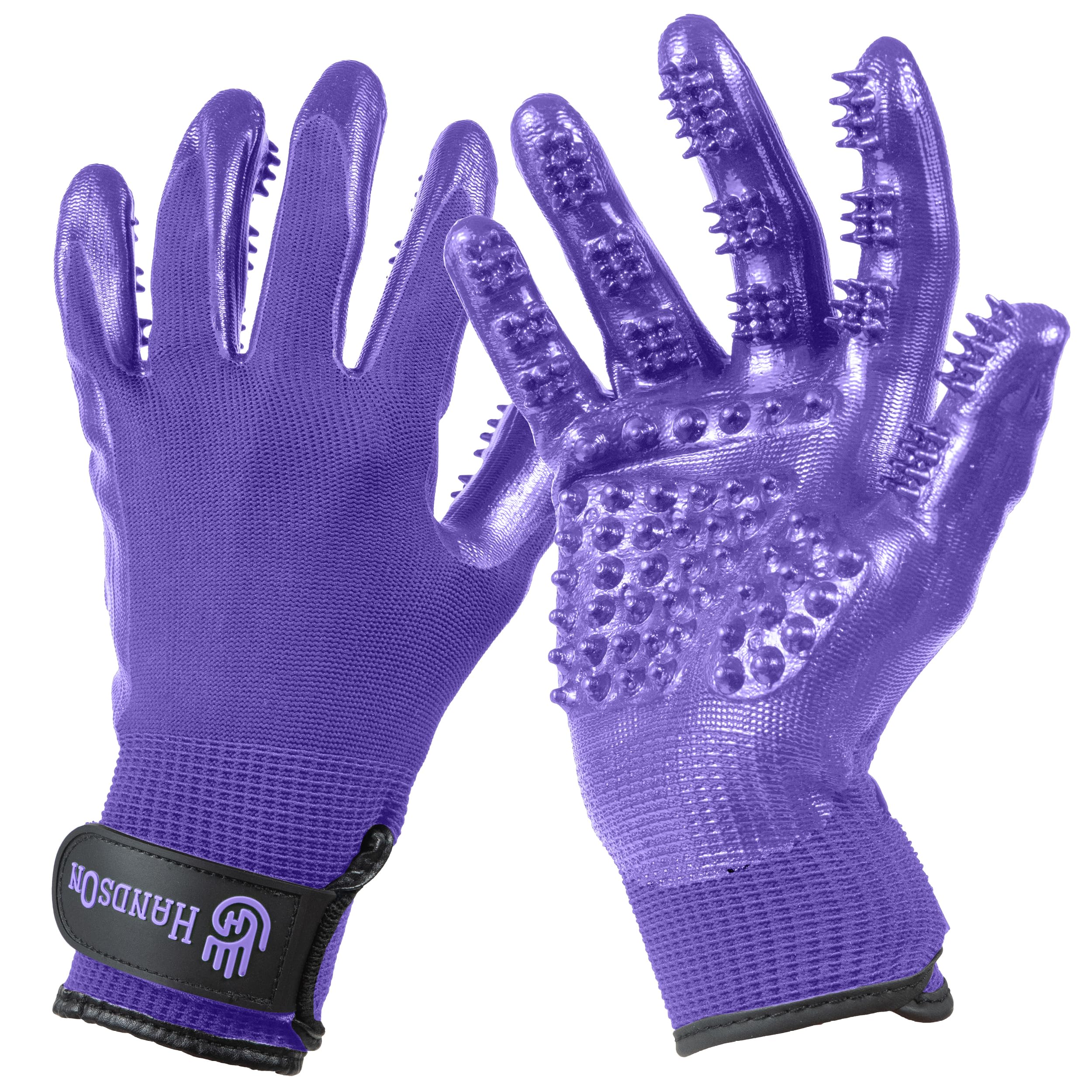 Guantes H HANDSON para aseo de mascotas: limpieza suave para perros.