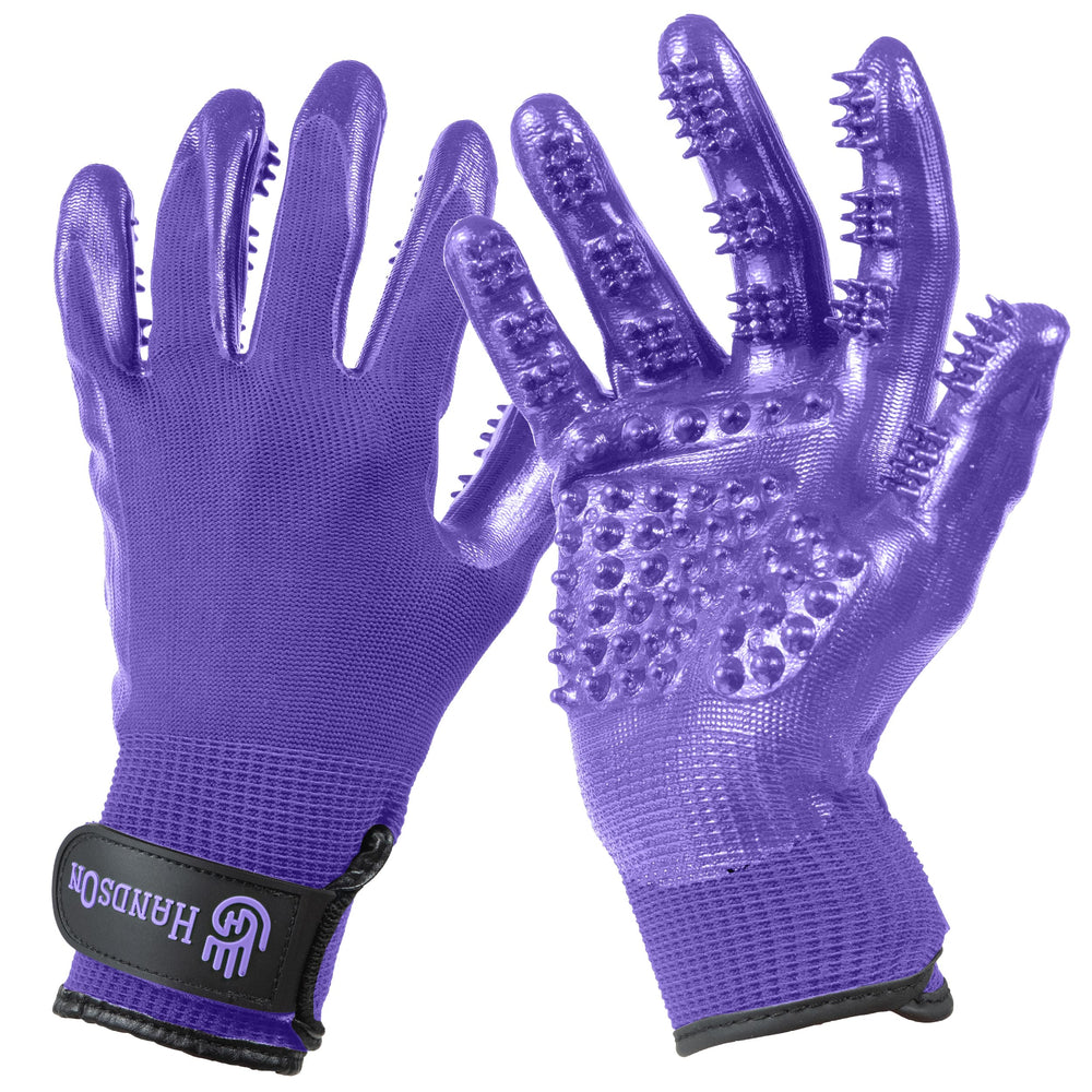 Guantes H HANDSON para aseo de mascotas: limpieza suave para perros.