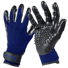 Guantes H HANDSON para cuidado de mascotas y pelo suave, ideal para cepillado diario.