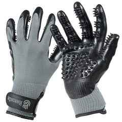 H HANDSON guantes para acicalamiento con cepillado suave que reduce pelo suelto durante el aseo.