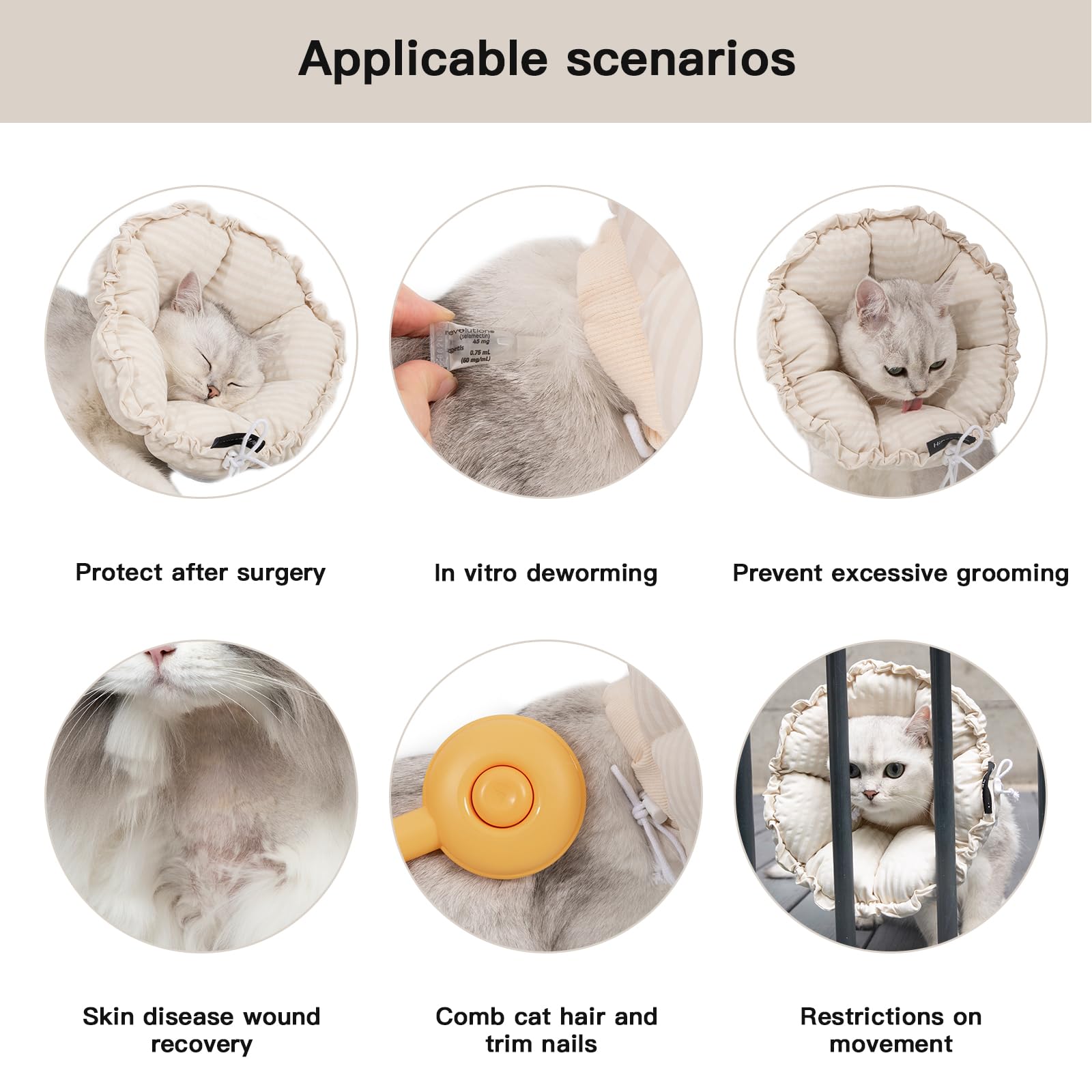H HIDREAM cono gato con material impermeable, mantiene la herida seca durante la recuperación.