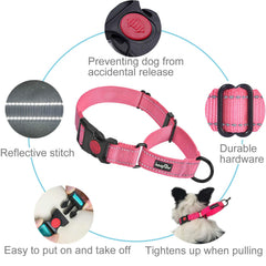 Collar haapaw martingale reflectivo mejora visibilidad nocturna y seguridad durante paseos.