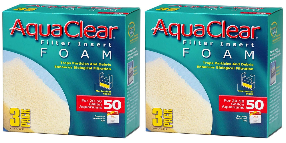 Inserciones de espuma AquaClear de Hagen para filtración mecánica y biológica en acuarios.