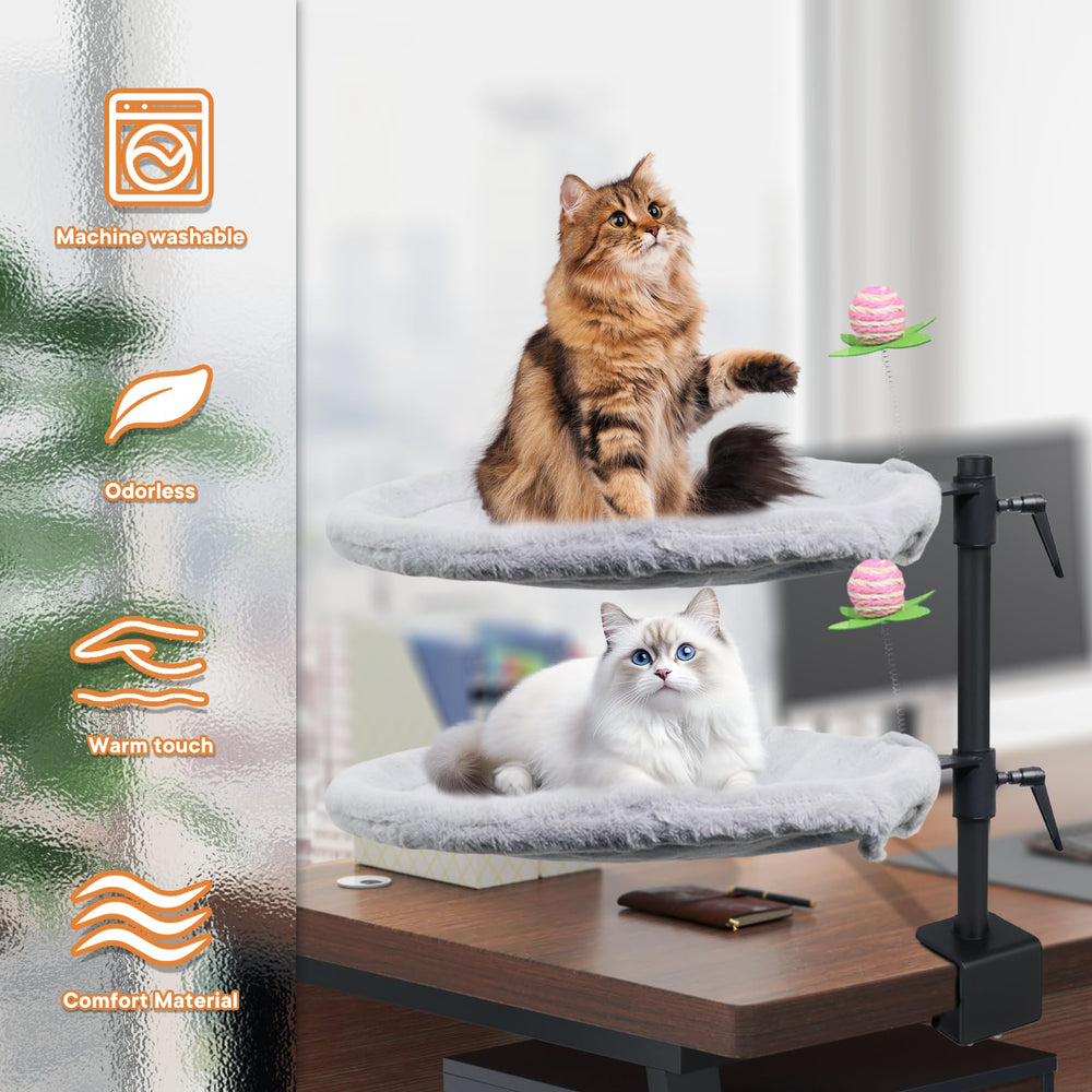 Haijunnm Cama Doble para Gatos - Accesorios y juguetes para entretenimiento
