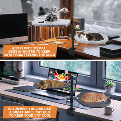 Haijunnm Cama Doble para Gatos - Tejido respirante de doble capa para aire fresco