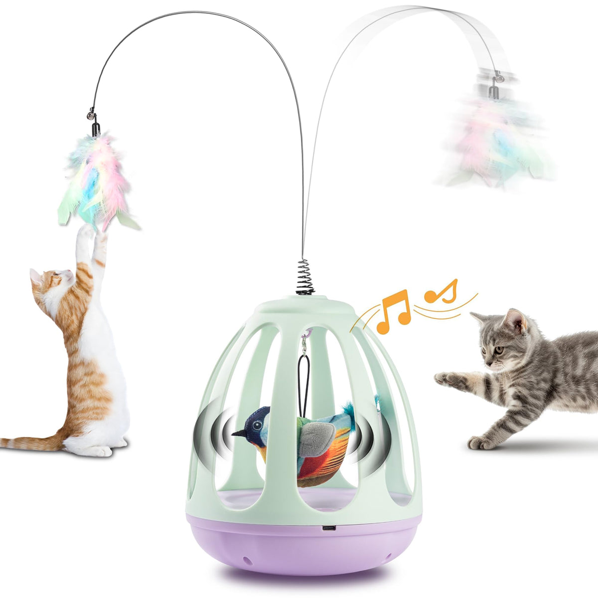 HAIPPILLY juguete interactivo para gatos con pájaro en balance para ejercicio