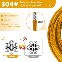 HaiYUAN cable de amarre para perro 20 ft, movilidad controlada al exterior.