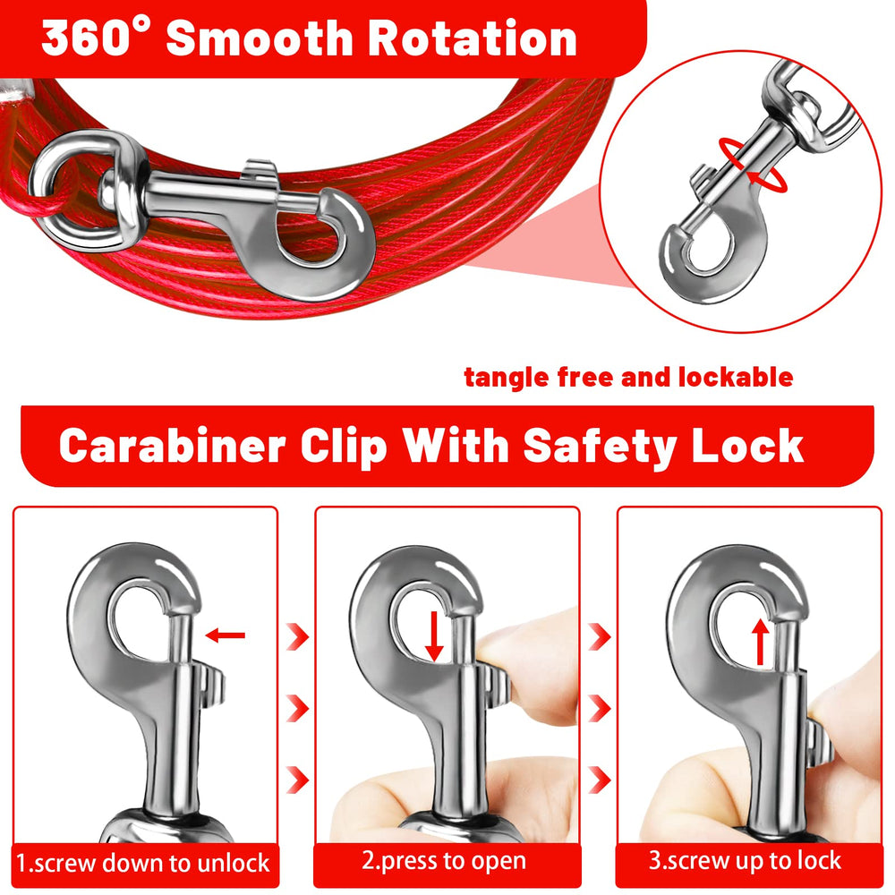 HaiYUAN cable para perro 15 ft exterior, protección de PVC y durabilidad