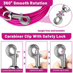 HaiYUAN cable para perro con clip giratorio 360°, mayor movilidad
