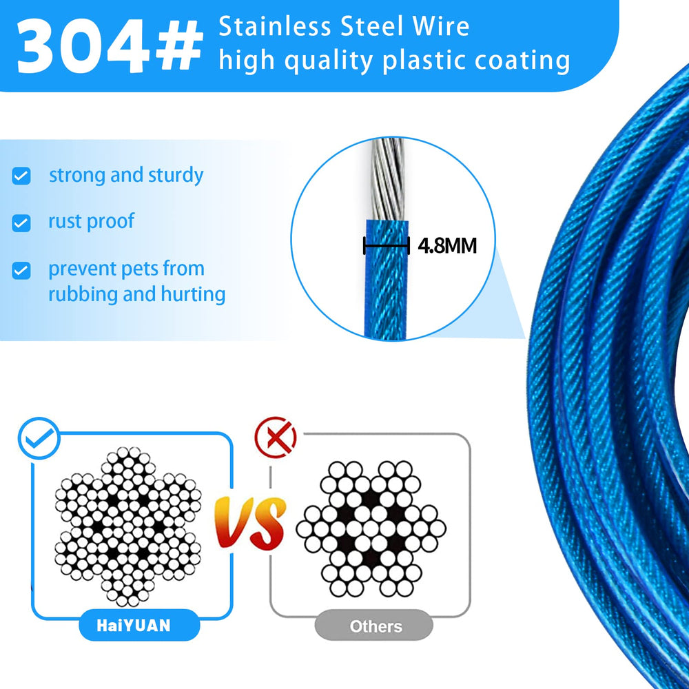 HaiYUAN cable de amarre para perros 20 ft, exploración controlada