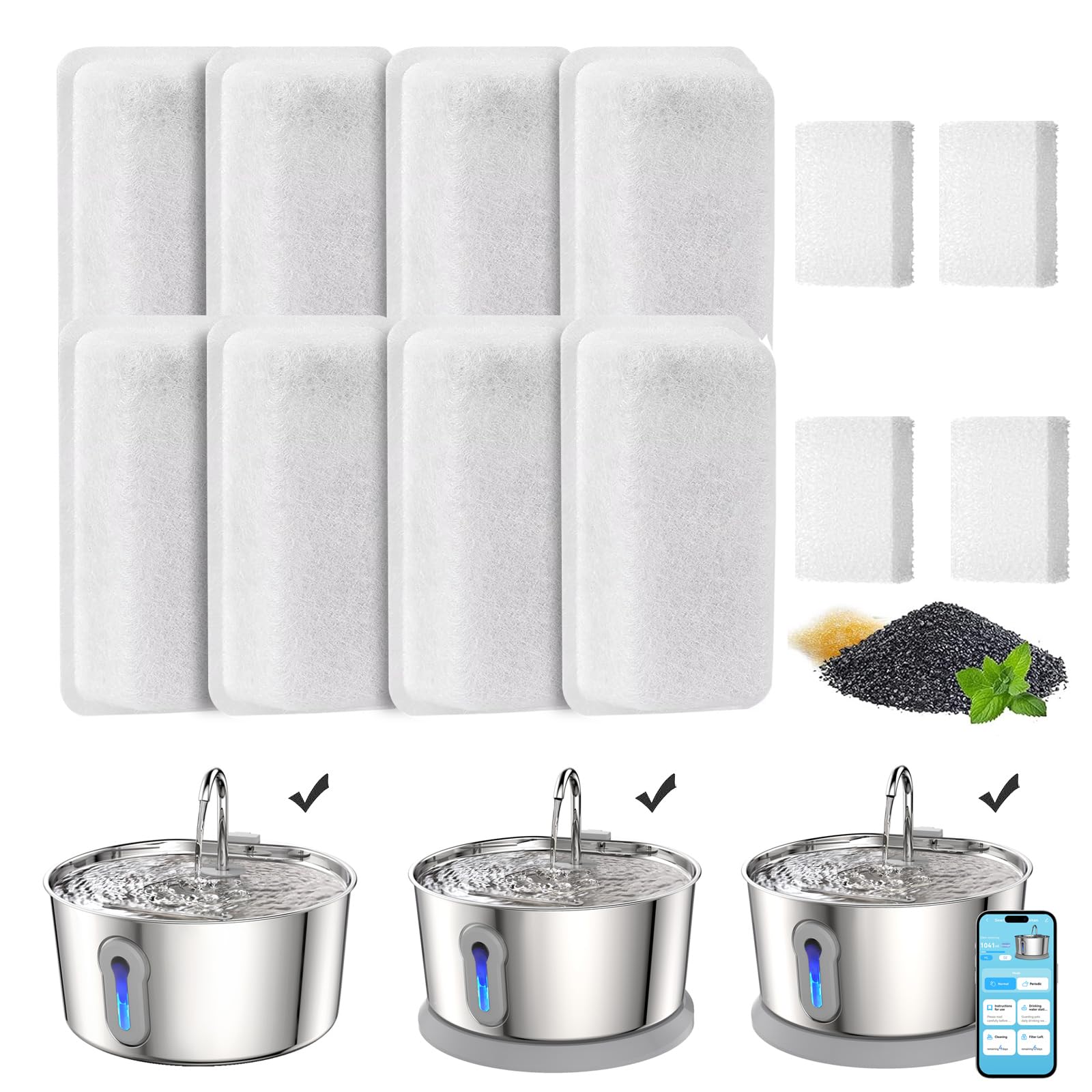 HAJXM esponjas 4-pack para fuente: sustitución fácil y mantenimiento suave