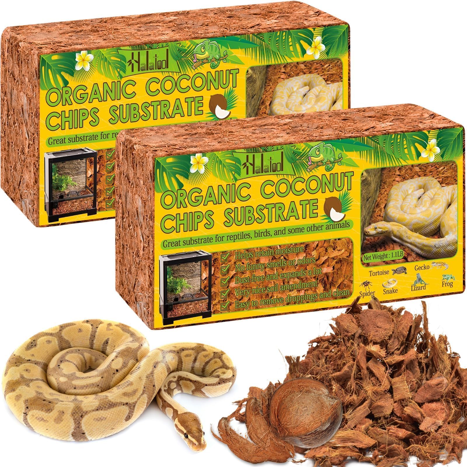 Halatool coco husk natural, polvo mínimo y sin olores.