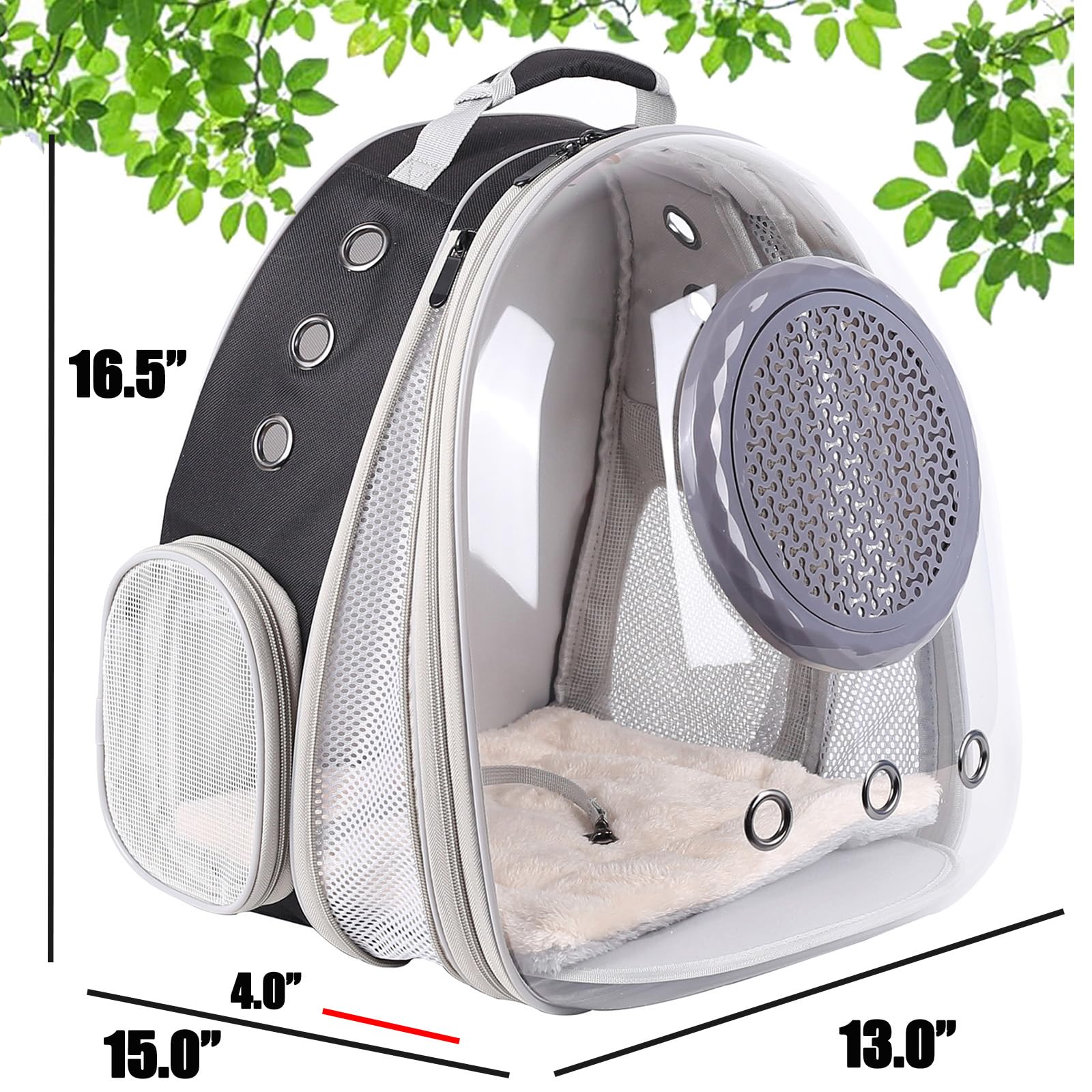 Mochila Halinfer con domo frontal para visibilidad y comodidad del animal