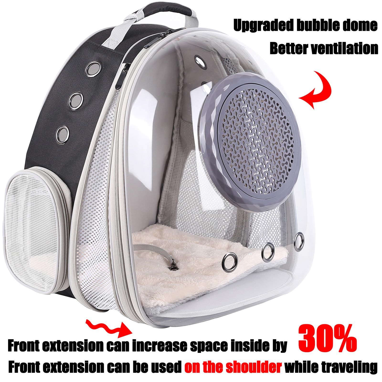 Mochila Halinfer con extensión frontal para mayor espacio interior