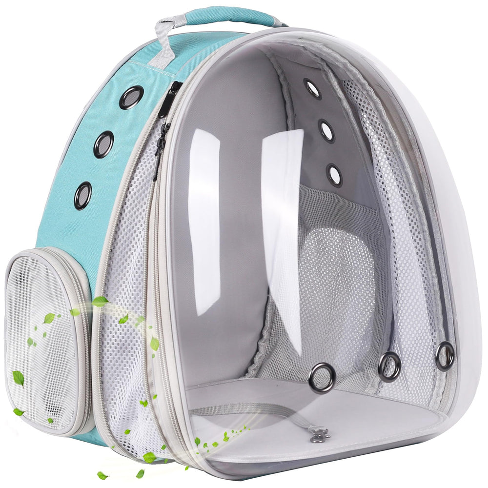 Mochila halinfer con ventana frontal burbuja para observación segura durante paseos.