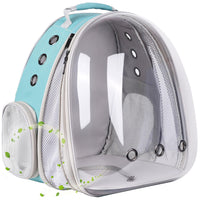 Mochila halinfer con ventana frontal burbuja para observación segura durante paseos.