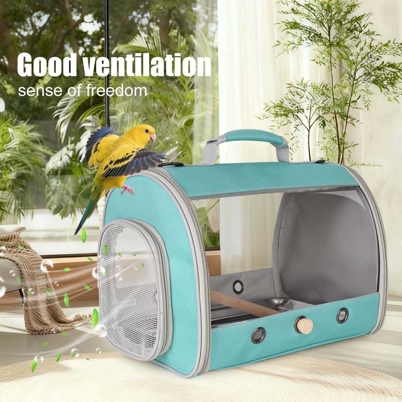 halinfer transportín para aves con acceso lateral y cremallera para entrada rápida