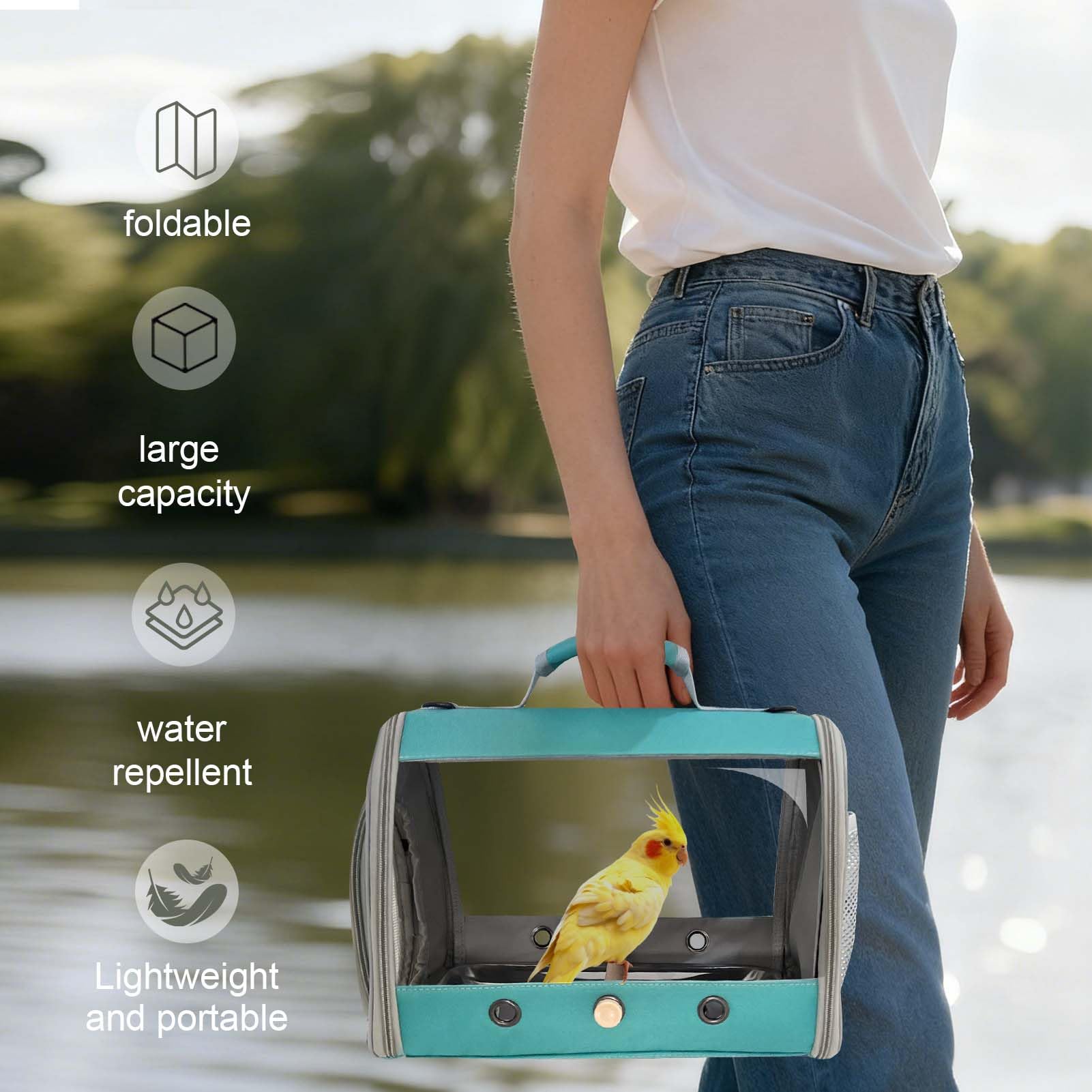 halinfer transportín para aves dimensiones interiores 12,5x9x9,5 pulgadas para tamaño compacto