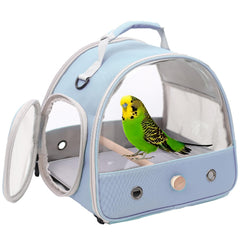 Halinfer transportin aves: vista lateral con ventana clara para observar al ave durante el viaje