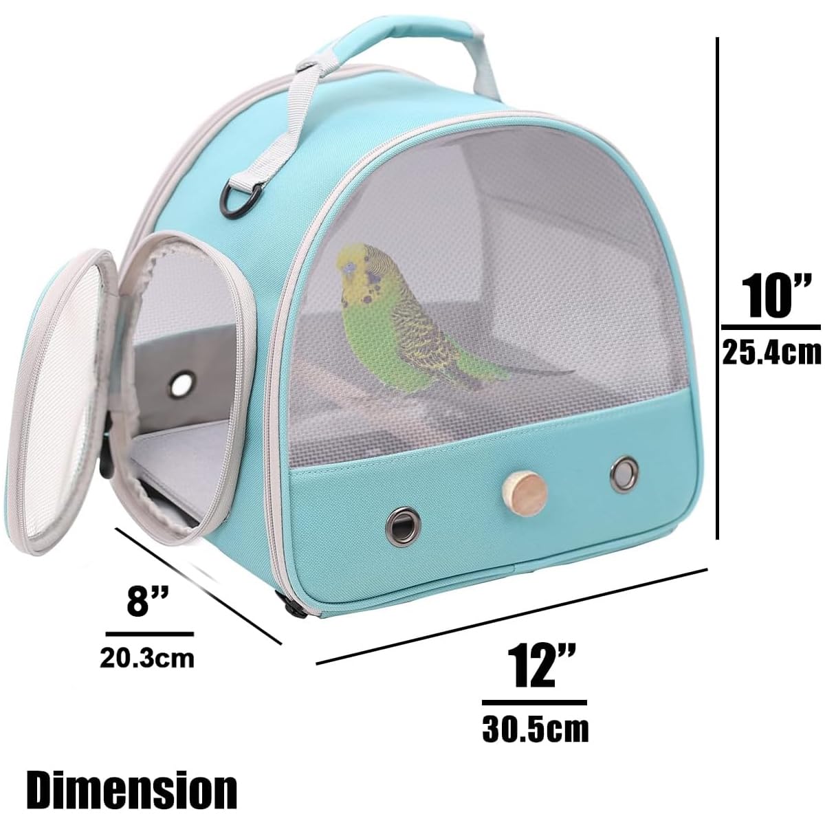 Halinfer transportín, interior con percha de madera para un agarre natural.