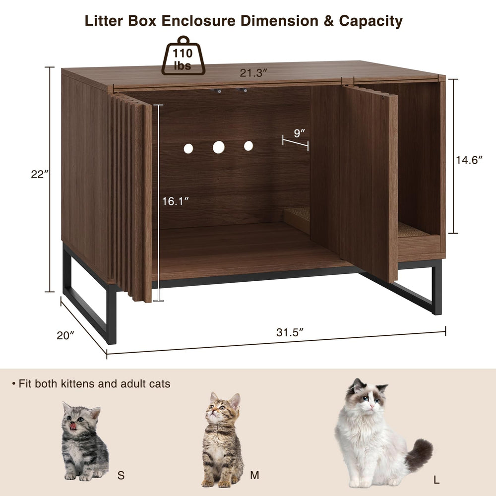 Halitaa puertas-dobles-pop-up, privacidad para la caja de arena de su gato.